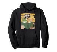 Curious Reading Animals Frog Raccoon Dog Book Lover Sudadera con Capucha