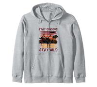 Curious Stay Wild Deer Sunset Nature Lover Outdoor Vintage Sudadera con Capucha