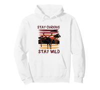 Curious Stay Wild Deer Sunset Nature Lover Outdoor Vintage Sudadera con Capucha