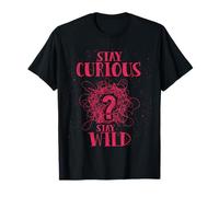 Curious Stay Wild Distressed Question Mark Motivational Camiseta
