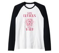 Curious Stay Wild Distressed Question Mark Motivational Camiseta Manga Raglan