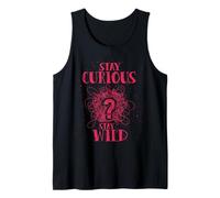 Curious Stay Wild Distressed Question Mark Motivational Camiseta sin Mangas