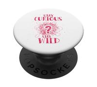 Curious Stay Wild Distressed Question Mark Motivational PopSockets PopGrip Adhesivo