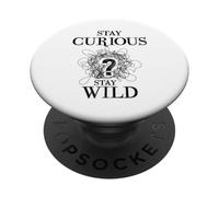 Curious Stay Wild Question Mark Scribble Inspirational Love PopSockets PopGrip Adhesivo