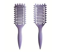 Curl Define - Cepillo de peinado ahuecado, cepillo para desenredar, peine de pelo enredado, moldear, definir, rizos, herramientas de peinado de peluquería (morado)