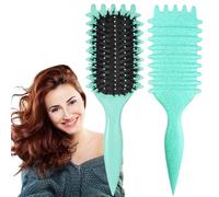 Curl Defining Brush, 1 PCS Curl Hair Brush, Curl Define Styling Brush, for Combing and Shaping Men's and Women's Curls to Reduce Pulling (Green)