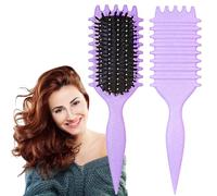 Curl Defining Brush, 1 PCS Curl Hair Brush, Curl Define Styling Brush, for Combing and Shaping Men's and Women's Curls to Reduce Pulling (Purple)
