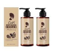 Curl Defining Cream para cabello rizado y ondulado, loción mejorada de larga duración para ondas secas de frizz, crema de estilo ligero y liviano, Peinado y acondicionamiento (2pcs)