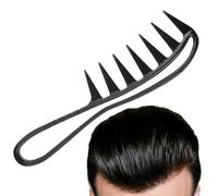 Curl Peine - peine de dientes ancho con mango cómodo| Peine de curvas con espaciado amplio | Herramienta de peinado de dientes de tiburónn |Desenrumle el peine para el cabello rizado y grueso ondulado