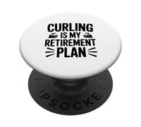 Curling es mi Plan de jubilación Divertido Amante del Deporte PopSockets PopGrip Adhesivo