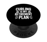Curling es mi Plan de jubilación Divertido Amante del Deporte PopSockets PopGrip Adhesivo