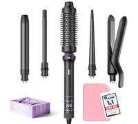 Curling Iron 5 en 1 BESTOPE PRO - Con Plancha de Pelo, Cepillo TéRmico, Rizador Pelo Ondas (9 Mm-25 Mm), Temperatura Ajustable - Para Viajes Y Regalos Hair Curler Kit