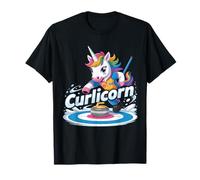 Curling Unicorn Ice Curling Player Ice Sport Divertido Curling Camiseta
