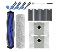 Curlingooㅤㅤ 13 piezas de repuesto para aspiradora robot ECOVACS T80S/Yeedi S16 Plus/Omni X9/X9 Pro, incluye 1 cepillo principal, 4 cepillos laterales, 4 filtros HEPA, 2 bolsas de polvo, 1 trapeador