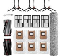 Curlingooㅤㅤ Piezas de repuesto compatibles con Eufy E25 Omni / E28 Omni Robot Aspiradora, accesorios incluyendo 1 cepillo principal, 6 cepillos laterales, 4 filtros, 1 rodillo de fregona, 6 bolsas de