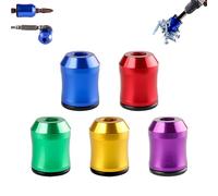 Curltub Strong Magnetic Screw Ring, 1/4 Inch/ 6.35 mm Universal Magnetic Screw Ring Head, Durable, Stable and Non-Slip, Suitable for Hexagonal Screwdrivers and Electric Bits (5Pcs)