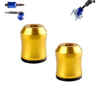 Curltub Strong Magnetic Screw Ring, 1/4 Inch/ 6.35 mm Universal Magnetic Screw Ring Head, Durable, Stable and Non-Slip, Suitable for Hexagonal Screwdrivers and Electric Bits (2Pcs-Y)