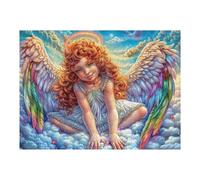 Curly Hair Angel Floral Puzzle 500 Piezas Colorido Vibrante Tiempo Feliz Rompecabezas para Adultos Obra De Arte Familiar Estera Portátil DIY Creativo 500 PCS