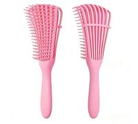 Curly Hair Brush, Magic Detangling Brush Painless Girl Anti-Breakage Brush for Afro Hair 3a to 4c Kinky/Wavy/Wet/Dry Long Thick Curly Hair (Pink)