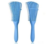 Curly Hair Brush, Magic Detangling Brush Pinless Girl Anti-Breakage Brush for Afro Hair 3a to 4c Kinky/Wavy/Wet/Dry Long Thick Curly Hair (Blue)