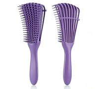 Curly Hair Brush, Magic Detangling Brush Pinless Girl Anti-Breakage Brush for Afro Hair 3a to 4c Kinky/Wavy/Wet/Dry Long Thick Curly Hair (púrpura)