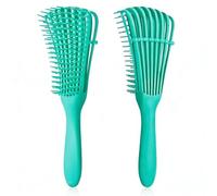 Curly Hair Brush, Magic Detangling Brush Pinless Girl Anti-Breakage Brush for Afro Hair 3a to 4c Kinky/Wavy/Wet/Dry Long Thick Curly Hair (Green)