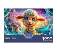 Curly Lamb con Gafas, Escenario de Cuento de Hadas Puzzle De 1000 Piezas Oveja Educativo Y Desafiante, Regalo para Todos 38x26cm/1000pcs