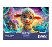 Curly Lamb con Gafas, Escenario de Cuento de Hadas Puzzle De 1000 Piezas Oveja Ocio Familiar para Adultos Y Niños 52x38cm/1000pcs