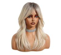 Curly Natural Fashion Beautiful Wig, Natural Wavy Blonde Synthetic Hair, 20 Inch Cosplay Wig, Soft Bouncy Curls for Daily Wear, Perfect for Weddings and Theme Parties