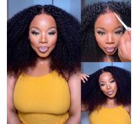 Curly Wave Human Hair Wig 4 x 4 Lace Wigs for Women Real Hair Glueless Wear and Go Pre Plucked 180% Density Unprocessed Remy Hair for Black Women Natural 18 Inches