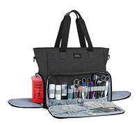 CURMIO Bolsa de Enfermera y Bolsa con Funda Acolchada para Ordenador portátil, Bolsa de Suministros médicos para visitas en el hogar, Estudiantes de enfermería, Bolsa Solamente, Negro