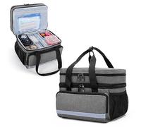 CURMIO Bolsa Emergencias, Botiquín Primera Ayuda, Cremallera Bloqueable, Sólo Bolsa, Gris (Diseño Patentado)