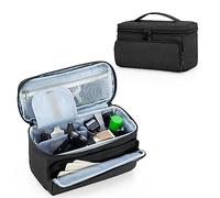 CURMIO Neceser de Viaje Hombre, Organizador de Kit de Afeitado, Negro | Varios Compartimentos, Asa, Compacto, para Afeitadora Eléctrica/ Recortadora Barba/ Cortapelos, Neceser Vacío Hombre