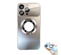 Curranet Lens Protection Hard Case for iPhone, Large Window Leakage Mark Magnetic Phone Case, Anti Fingerprint Matte Phonecase, Full Camera Protection, For 16/15/14promax (Dark Gold,For15)