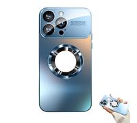 Curranet Lens Protection Hard Case for iPhone, Large Window Leakage Mark Magnetic Phone Case, Anti Fingerprint Matte Phonecase, Full Camera Protection, For 16/15/14promax (Dark Blue,For15ProMax)