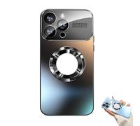 Curranet Lens Protection Hard Case for iPhone, Large Window Leakage Mark Magnetic Phone Case, Anti Fingerprint Matte Phonecase, Full Camera Protection, For 16/15/14promax (Black,For15ProMax)