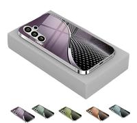 Curranet Scale Pattern Hard Case, Curranet Scale Pattern Hard Case for Samsung, Plating Tempered Glass, for Samsung S25 S24 S23 S22 S21 Series (S24plus,Purple)
