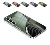 Curranet Scale Pattern Hard Case for Samsung, Plating Tempered Glass, Anti-Scratch Shockproof Protective Case for Samsung S25 S24 S23 S22 S21 S20 Series (Green,for S22plus)