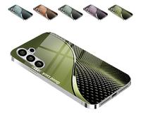 Curranet Scale Pattern Hard Case for Samsung, Plating Tempered Glass, Anti-Scratch Shockproof Protective Case for Samsung S25 S24 S23 S22 S21 S20 Series (Grass Green,for S23ultra)