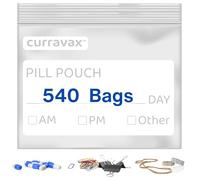 Curravax Paquete de 500 bolsas de plástico para píldoras resellables de 7 x 7,6 cm, lo mejor para etiquetas de escritura blancas de viaje