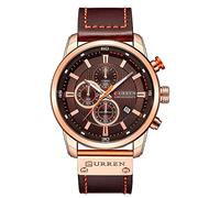 Curren Reloj de Pulsera para Hombre, Análogo, Elegante, Moderno, Casual, Deportivo, Multifuncional, con Calendario, Cronógrafo, Cronómetro, Segundero, Correa Tipo Piel, Cuero, Ajustable, Broche de