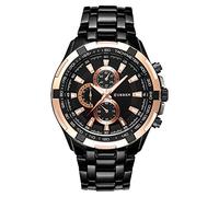 CURREN Relojes para hombre, reloj de pulsera analógico de cuarzo para hombre, correa de acero inoxidable impermeable a la moda, rosa, pulsera