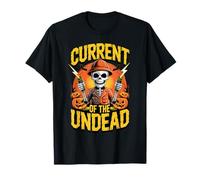 Current of The Undead Electricians Skeletons Halloween Camiseta