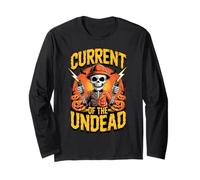 Current of The Undead Electricians Skeletons Halloween Manga Larga