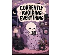 Currently Avoiding Everything Grid Notebook: Cute Spooky Purple Cat Journal: A cozy goth purple notebook for notes, planning, school, work, ... emotionally unavailable to responsibilities.