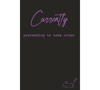 Currently Pretending to Take Notes - Sleepy Cat Notebook (6" x 9", 120 Pages): Funny black and purrple journal with doodle cat and a ZZZ back cover