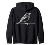 Curruca Alada Line Art Ornitólogo Sudadera con Capucha