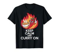 Curry indio con chile y pimiento rojo Mantenga la calma y curry encendido Camiseta
