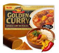 Curry Japones en Pastilla, Pastillas de Golden Curry, Pasta curry japonés hot, Elaborado con 35 especias diferentes, Apto para elaborar unas 12 raciones, Picante, Contiene 220 gr