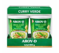 Curry Verde 30% en pasta, Curry Aroy-D, Pasta curry de Tailandia, Elaborado con chiles verdes, hierba de limón, ajo, galanga, lima kaffir y especias, Contiene 2 unidades de 400 gr